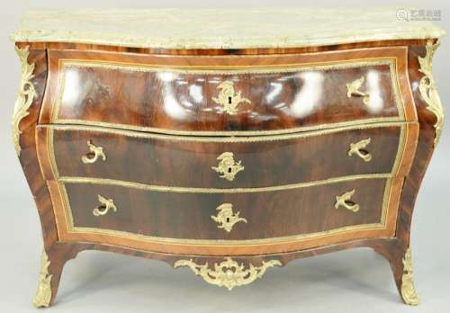 Northern European Bombe Commode, mahogany and rosewood