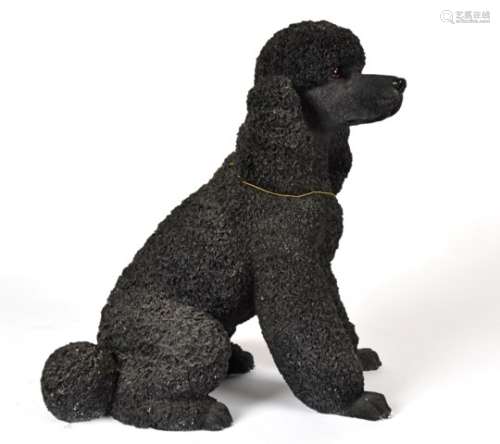 A large resin model by The Leonardo Collection, of a Standard Poodle, seated, 40cm high