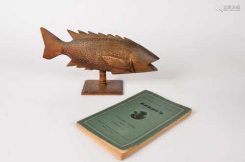 Hardy's Anglers' Guide and Catalogue, together with a carved sculpture of a fish 'A Souvenir from