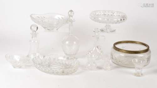 A mixed lot of late 20th Century glassware, to include a large comport diameter approximately 23cm