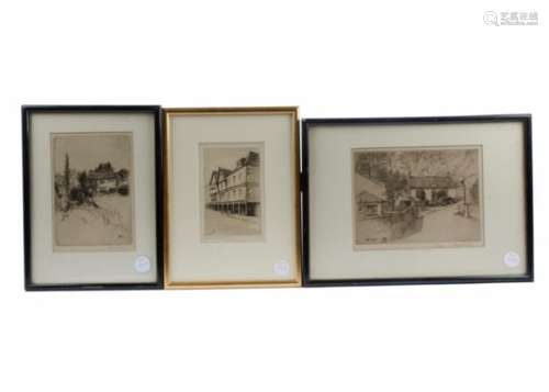 Hugh Paton (1853-1927) two dry point etchings, featuring farmyard scenes, signed in pencil (lower