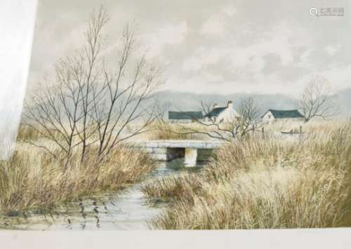 Jeremy King (b1933), a limited edition print, 'Marsh Landscape', signed and numbered in pencil to