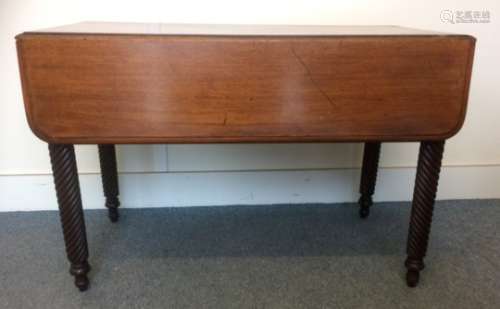A Georgian tea table, gate leg action with fold over top, 83cm x 41cm x 73cm, sold together with a