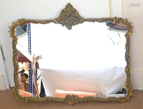 A gilt over mantle mirror, dimensions 77cm x 64cm