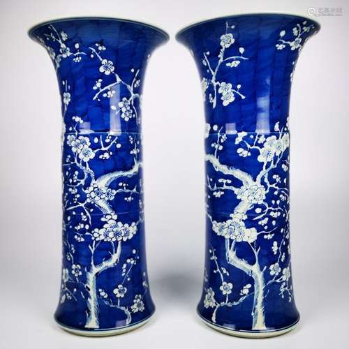 Pair Chinese Qing Dynasty Porcelain Vases