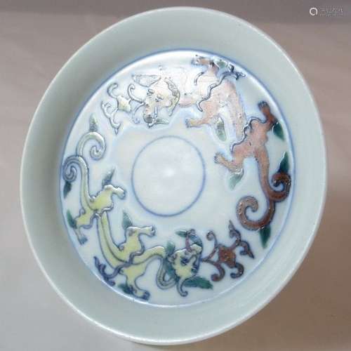 Chinese Kangxi Porcelain Doucai Plate