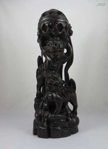 An Antique Chinese  Zitan Wood Sculpture