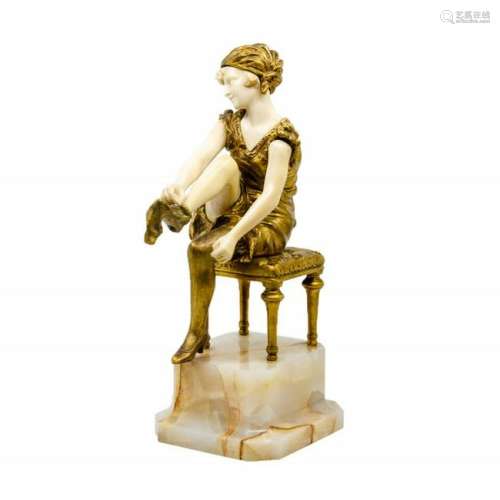 Antique Gilt Bronze Sculpture by Affortunato Gori