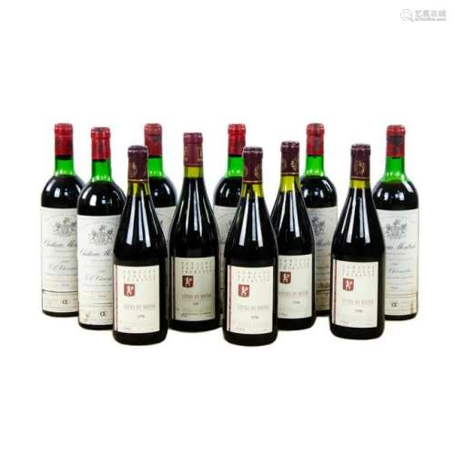 Group of 11 Wine Bottles Including Chateau Montrose