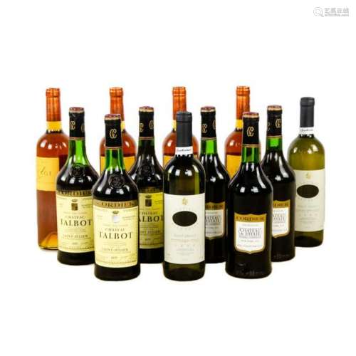 Group of 12 Wine Bottles Including Cordier Chateau