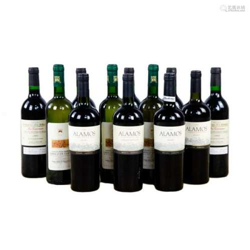 Group of 12 Wine Bottles Including Domaine des Schistas