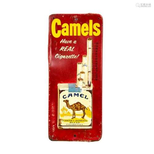 Camels Cigarettes Thermometer Embossed Sign