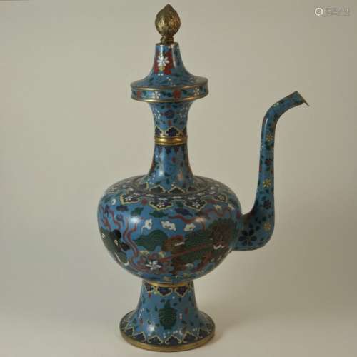 Chinese Qing Dynasty Cloisonne Tea/Coffee Pot