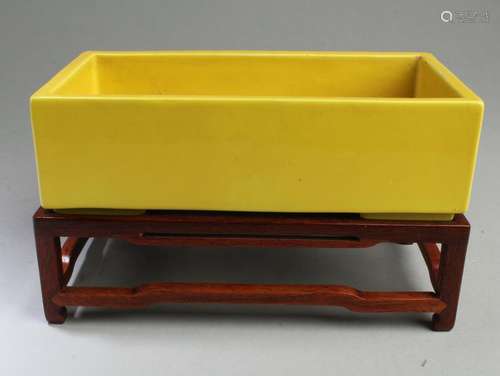 Chinese Famille Jaune  Rectangular Pot