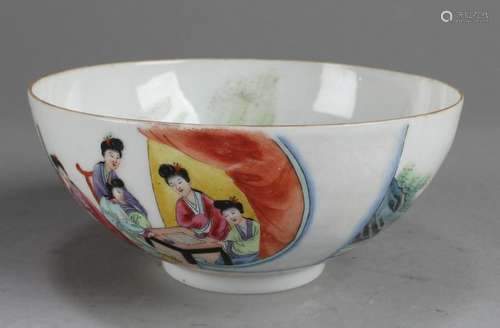 A Polychrome Painted Porcelain Bowl