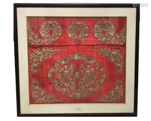 Antique Chinese Framed Embroidery Painting