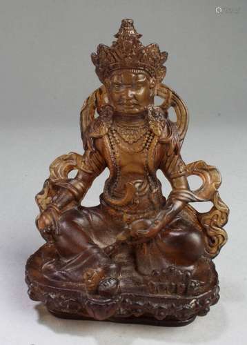 Chinese Peking Glass Bodhisattva Statue