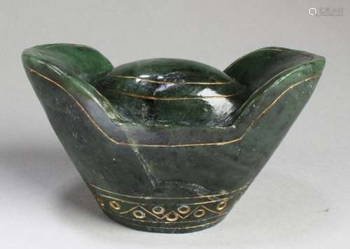 A Spinach Jade Carved Tael