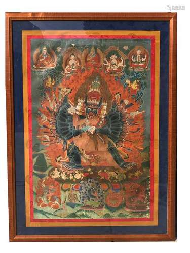 A Framed Tibetan Thangka