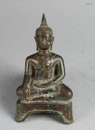 15th C, Antique Bronze Seated Buddha Statue