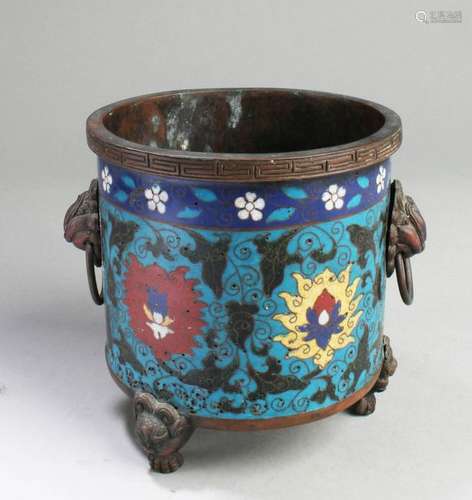 Chinese Cloisonne Tripod Censer