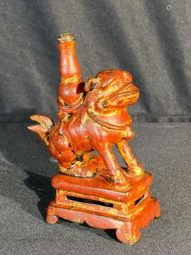 Chinese Ming Bronze Foodog Incense Joystick