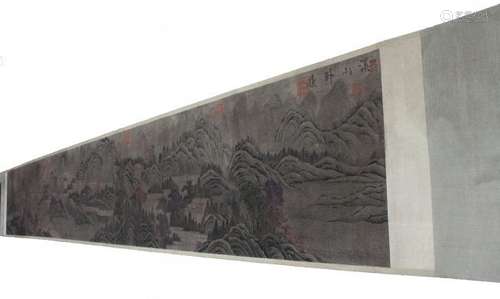 Chinese Long Scroll Painting Album