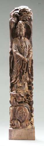 Chinese Hardwood Carved Guanyin Statue