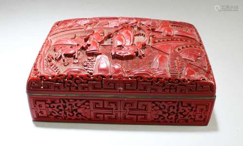 Chinese Cinnabar Lacquer Trinket Box