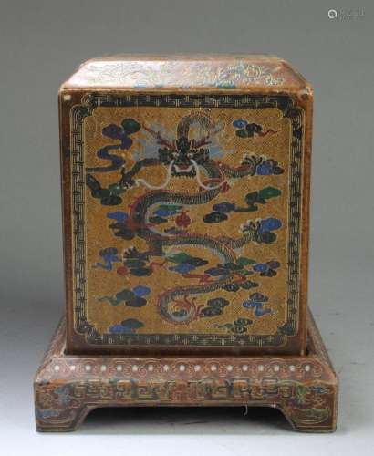 A Lacquer Square Shaped Imperial Seal Box