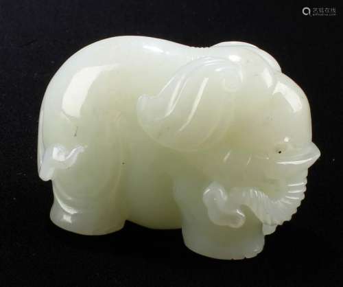 Chinese Carved  Riverjade Elephant Figurine