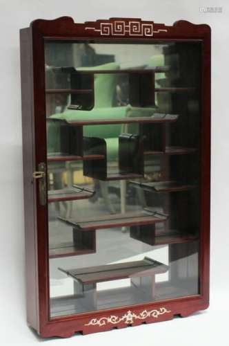 Chinese Rosewood  Snuff Bottle Display Cabinet