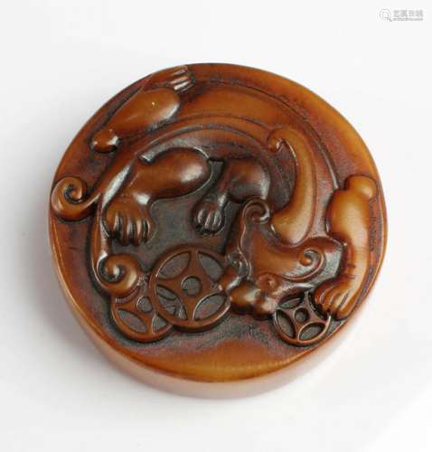 Chinese Soapstone Round Seal