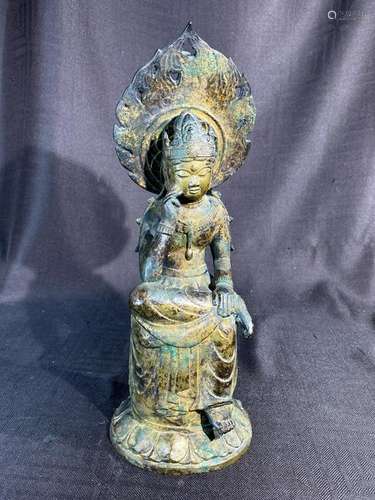 Antique Korean Gilt Bronze Kuanyin