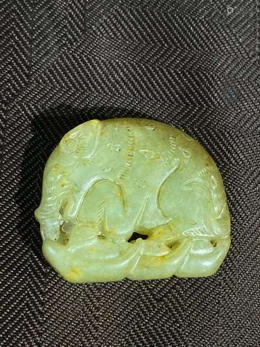 Chinese Celadon Jade Beast