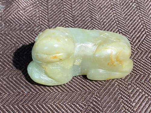 Chinese Celadon Jade Beast