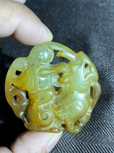 Chinese Archaic Boy and lion