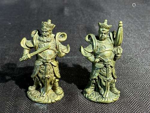 Pair Chinese Bronze Miniture Immortal