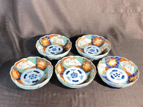 Japanese Imari Porcelain Bowls - Set of Five