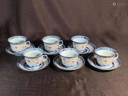 Chinese Rice Grain Porcelain Cups and Dishes - Guanxu