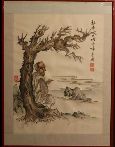 Chinese Painting of Lohan - Albert Gallatin Estate