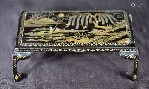 Chinese or Korean Lacquer Stand with MOP inlay