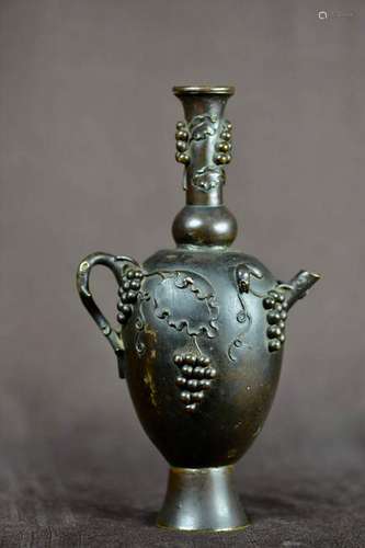 Chinese 18th cen Bronze Ewer