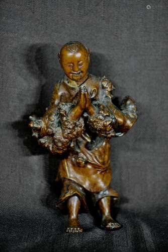 Chinese Rootwood Carving of a Boy