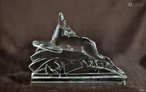 Baccarat Crystal Deer Sculpture