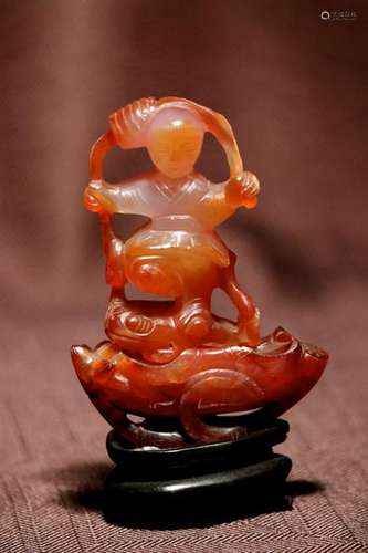 Chinese Agate Carving of Boy