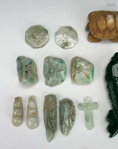 LARGE LOT JADE PENDANTS