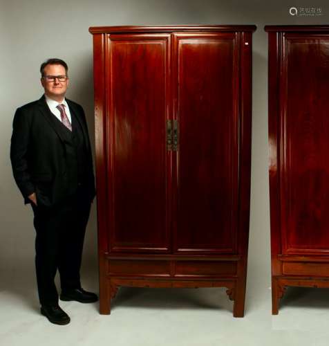 PAIR LARGE CHINESE WARDROBE NOODLE CABINETS