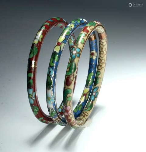 3 CLOISONNE BRACELETS