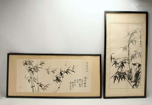 2 FRAMED BAMBOO PAINTINGS